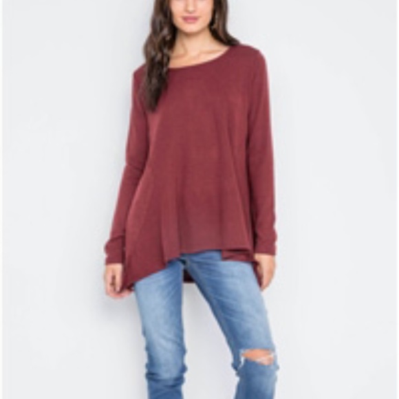 !!! One Left!!! Very J WineLoose Fit Soft Knit Top - Picture 3 of 7